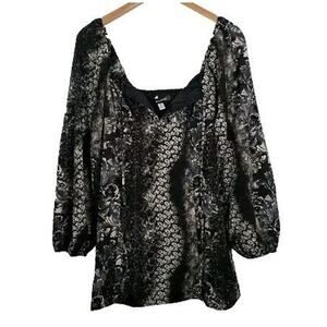 NWT Urban Outfitters Vivienne Mini Dress Womens Sz Medium Black Motif Print UO